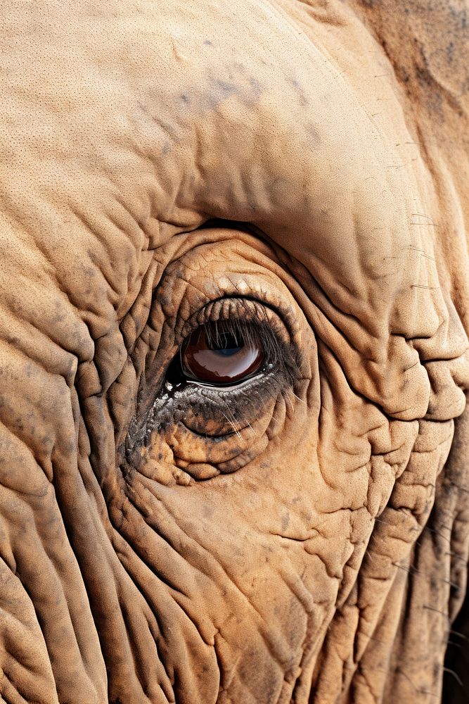 Elephant eye wildlife animal mammal. AI generated Image by rawpixel.