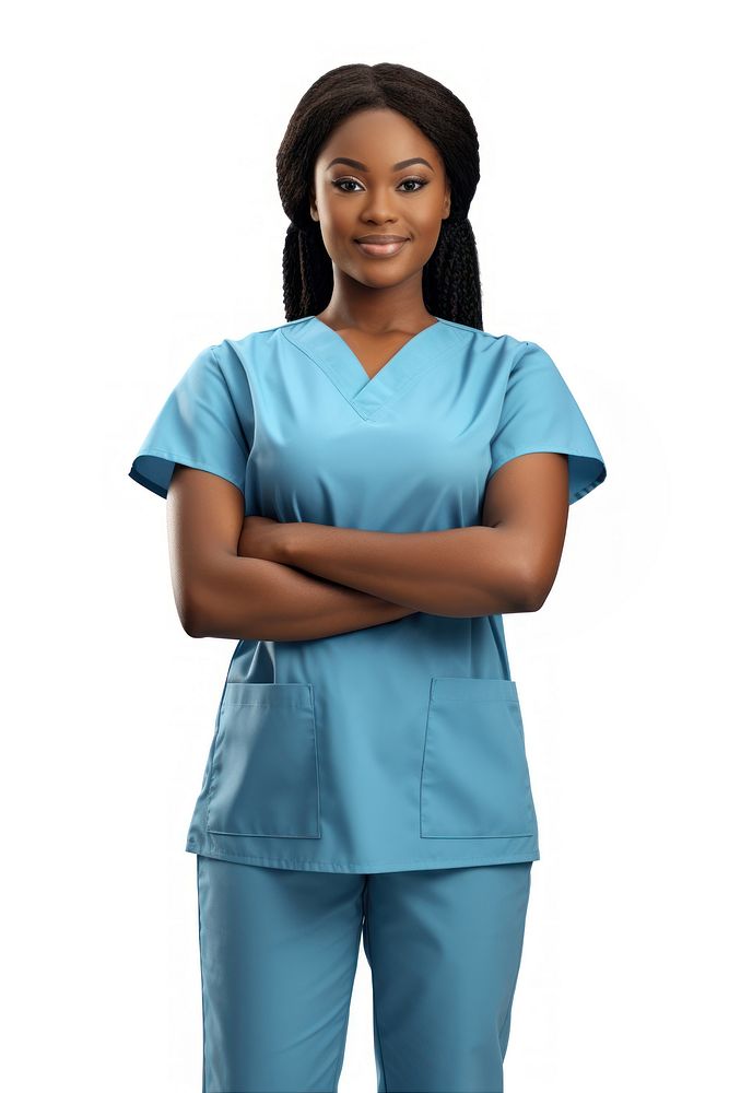 African american nurse adult white background. AI generated Image by rawpixel.
