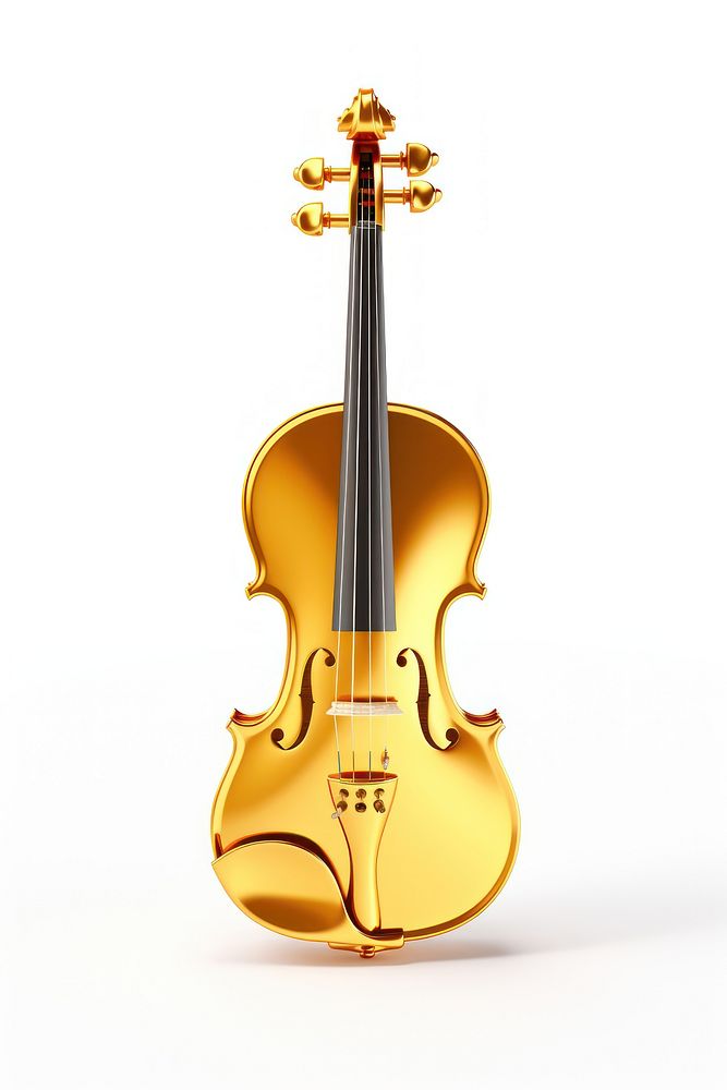 Violin gold white background performance. AI generated Image by rawpixel.