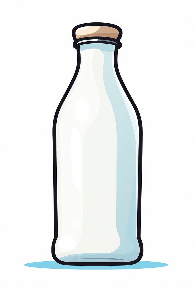 A milk bottle glass jar white background. AI generated Image by rawpixel.