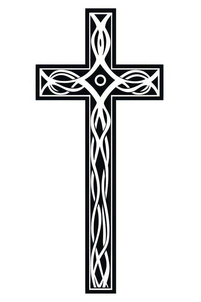 A minimal cross crucifix symbol line. AI generated Image by rawpixel.