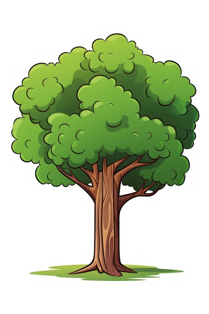 Tree cartoon plant white background. AI generated Image by rawpixel.