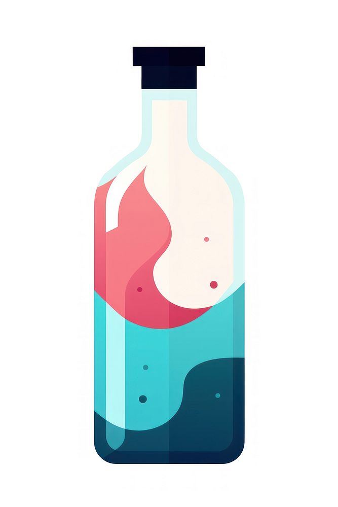 A bottle cartoon glass white background. AI generated Image by rawpixel.