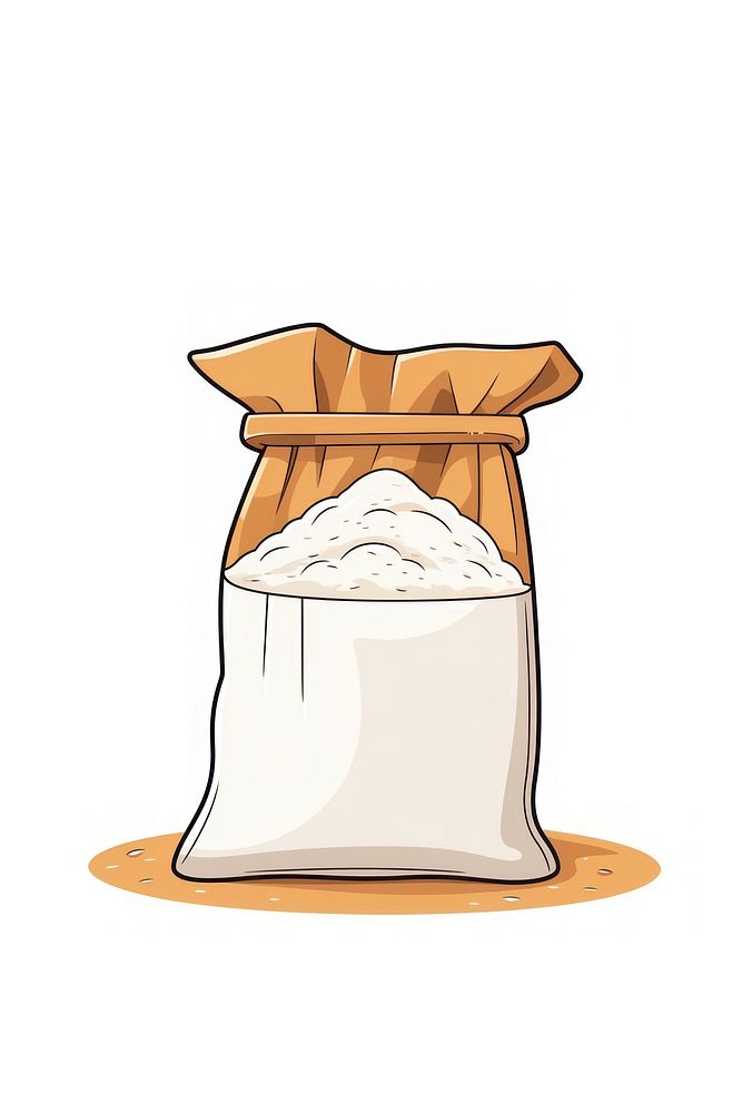 A flour bag cartoon sack white background. AI generated Image by rawpixel.