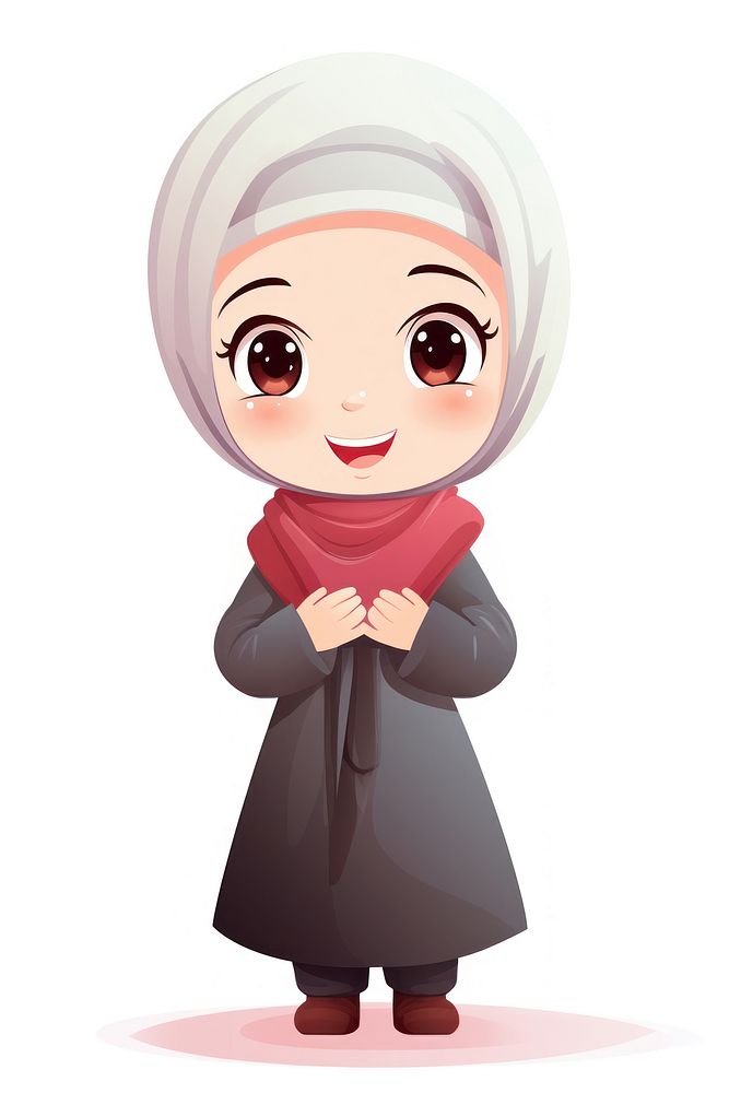 A happy muslim little girl cartoon cute publication. AI generated Image by rawpixel.