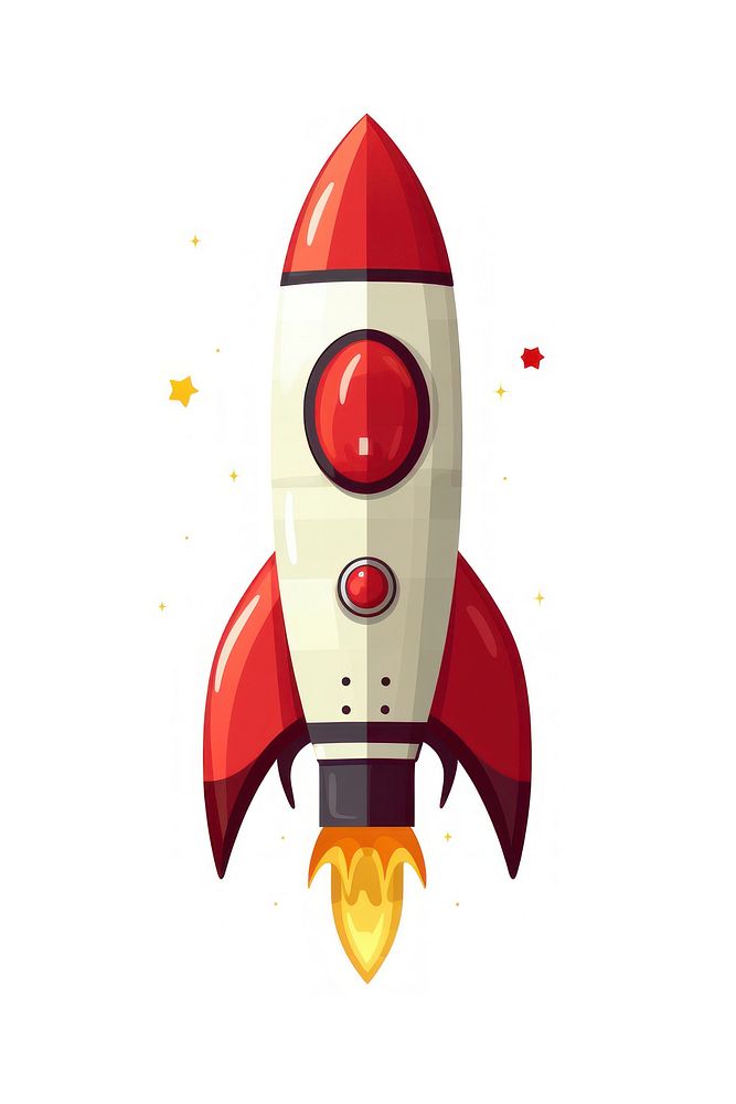 A rocket vehicle cartoon white background. AI generated Image by rawpixel.
