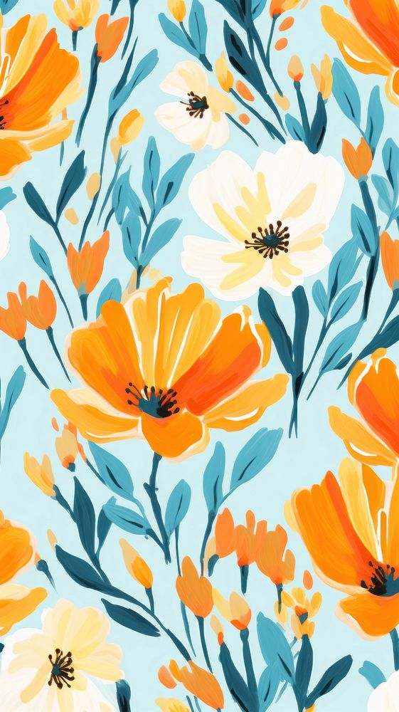 Spring flower pattern backgrounds abstract. AI generated Image by rawpixel.
