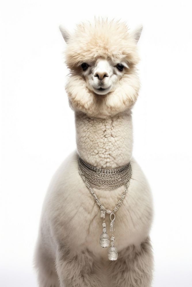 Alpaca necklace jewelry mammal. AI generated Image by rawpixel.