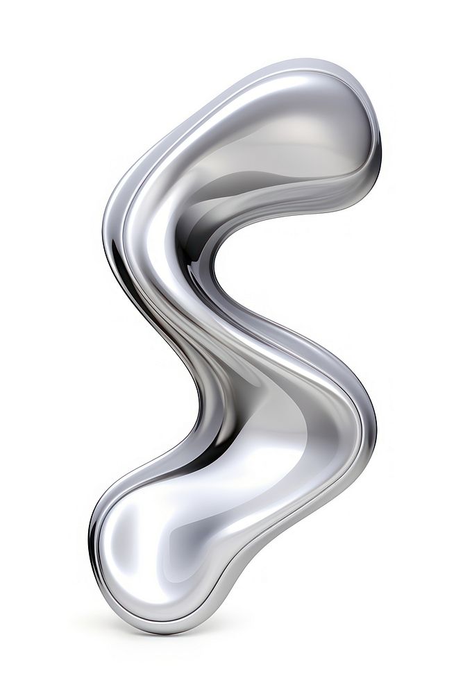 Fluid shape chrome white background simplicity. AI generated Image by rawpixel.