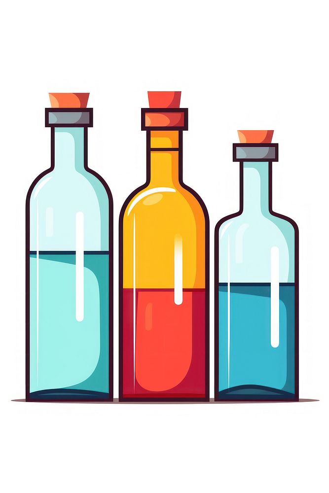 Bottle cartoon glass drink. AI generated Image by rawpixel.