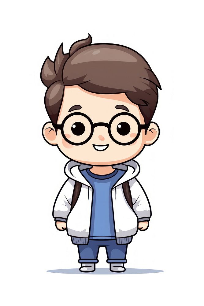 Boy cartoon cute white background. AI generated Image by rawpixel.