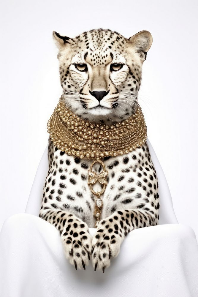 Cheetah wildlife leopard jewelry. AI generated Image by rawpixel.