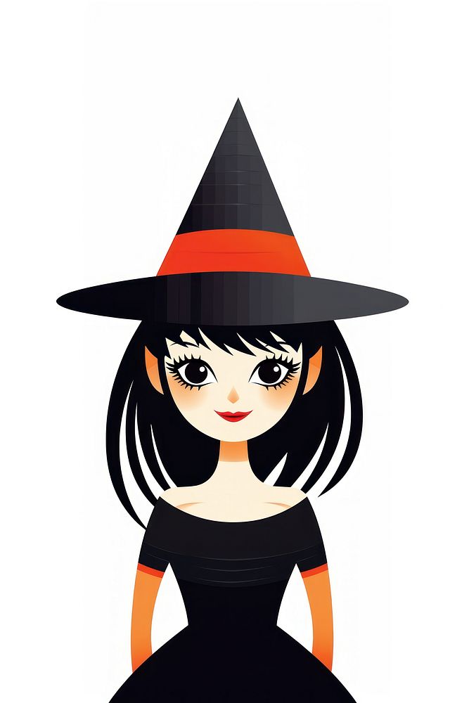 Isolated a happy witch cartoon white background jack-o'-lantern. AI generated Image by rawpixel.