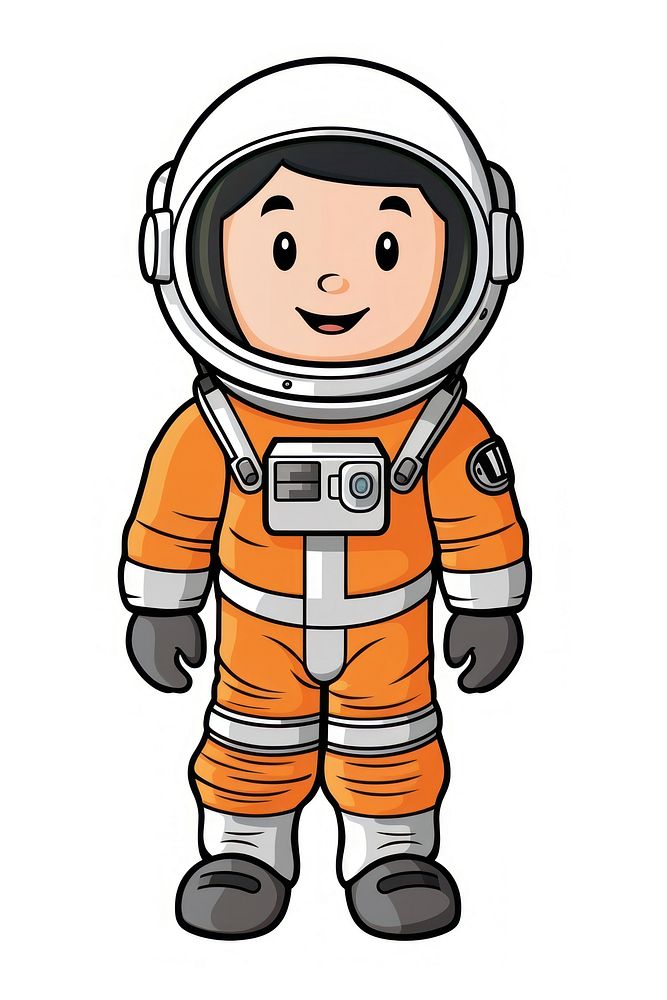 Isolated astronaut cartoon white background protection. AI generated Image by rawpixel.