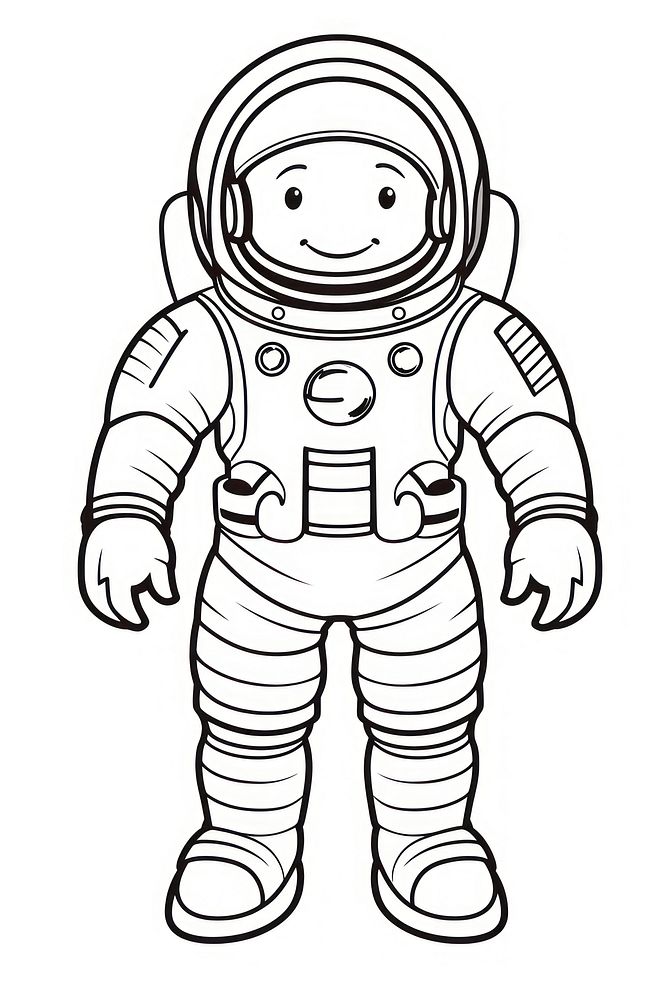 Isolated astronaut drawing cartoon sketch. AI generated Image by rawpixel.