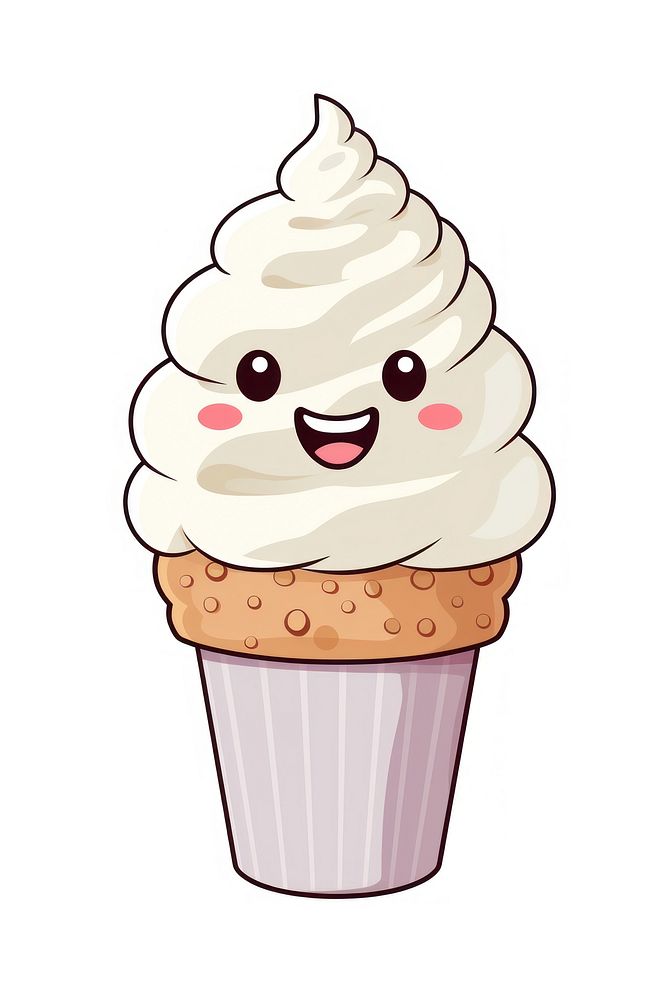 Isolated icecream dessert cupcake cartoon. AI generated Image by rawpixel.