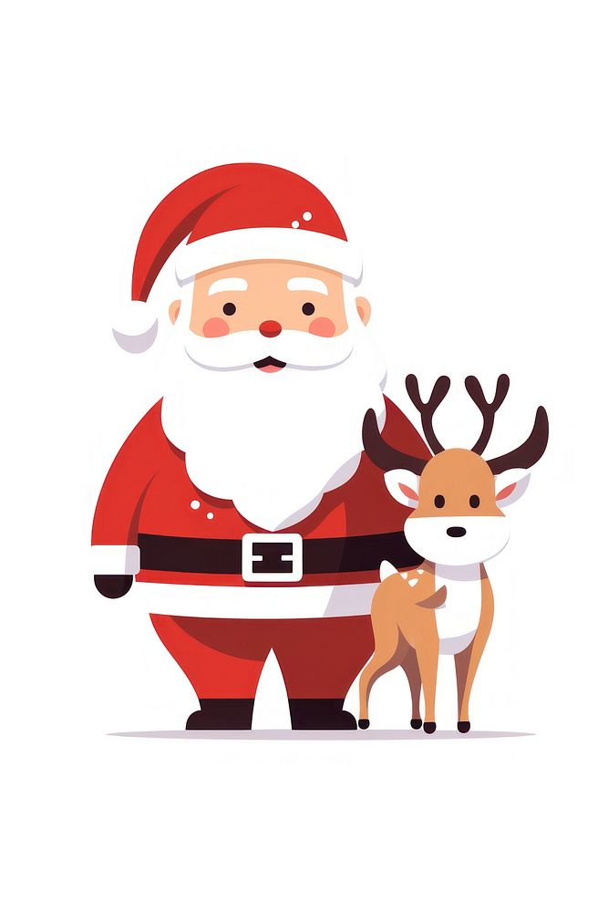 Happy santa claus with reindeer cartoon mammal animal. AI generated Image by rawpixel.