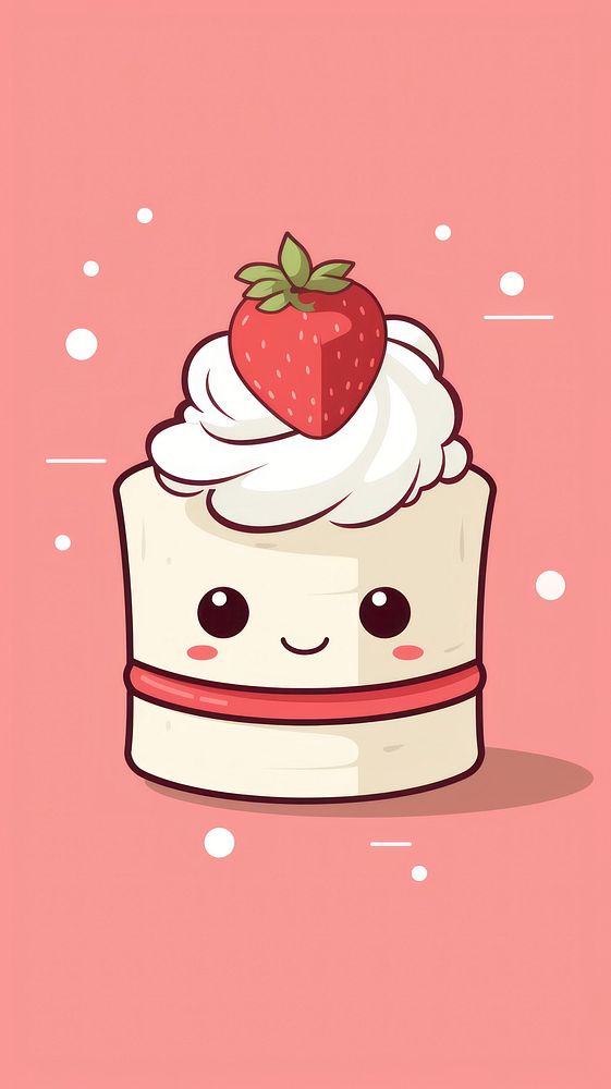 Cake strawberry dessert cream. AI generated Image by rawpixel.
