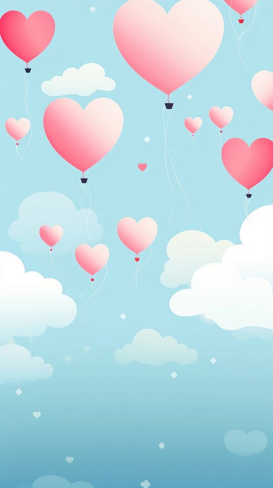 Balloon with face pattern wallpaper backgrounds outdoors mid-air. AI generated Image by rawpixel.