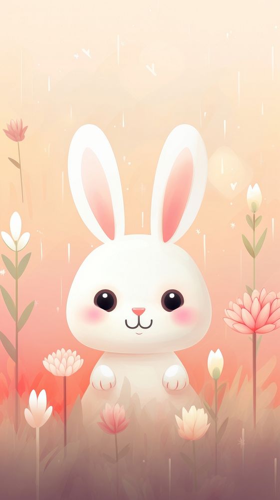 Cute bunny wallpaper animal mammal nature. AI generated Image by rawpixel.