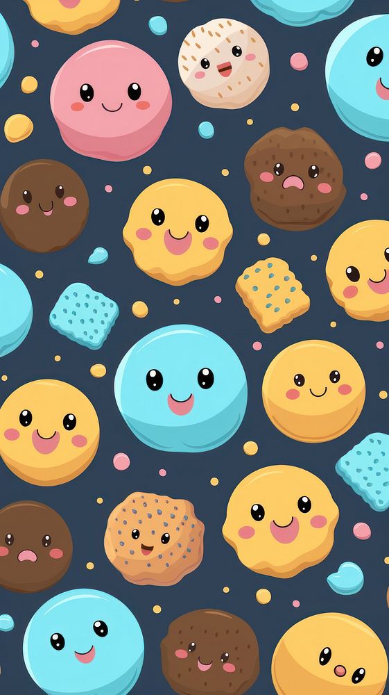Cookies pattern wallpaper cute food confectionery. AI generated Image by rawpixel.