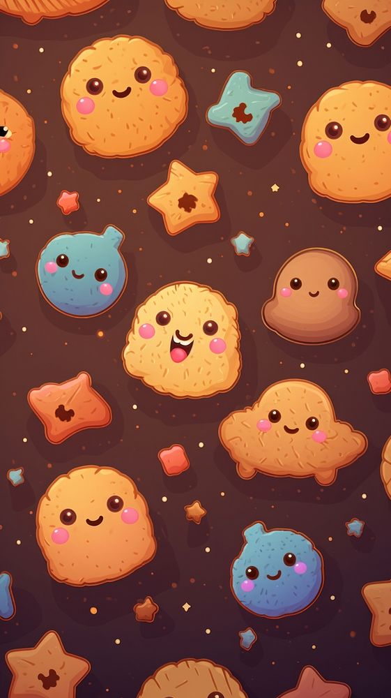 Cookies pattern wallpaper representation confectionery gingerbread. AI generated Image by rawpixel.