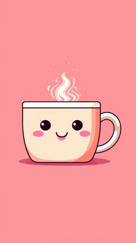 Cute coffee cup face wallpaper | Free Photo Illustration - rawpixel