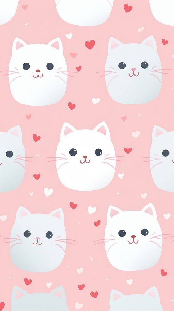 Cute kitten pattern wallpaper mammal pet backgrounds. AI generated Image by rawpixel.