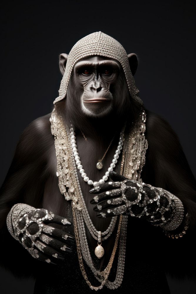 Monkey jewelry wildlife necklace. AI generated Image by rawpixel.