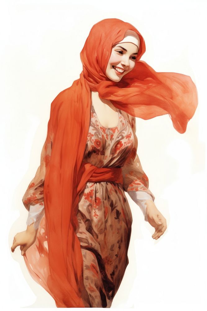 A happy muslim woman painting portrait fashion. AI generated Image by rawpixel.