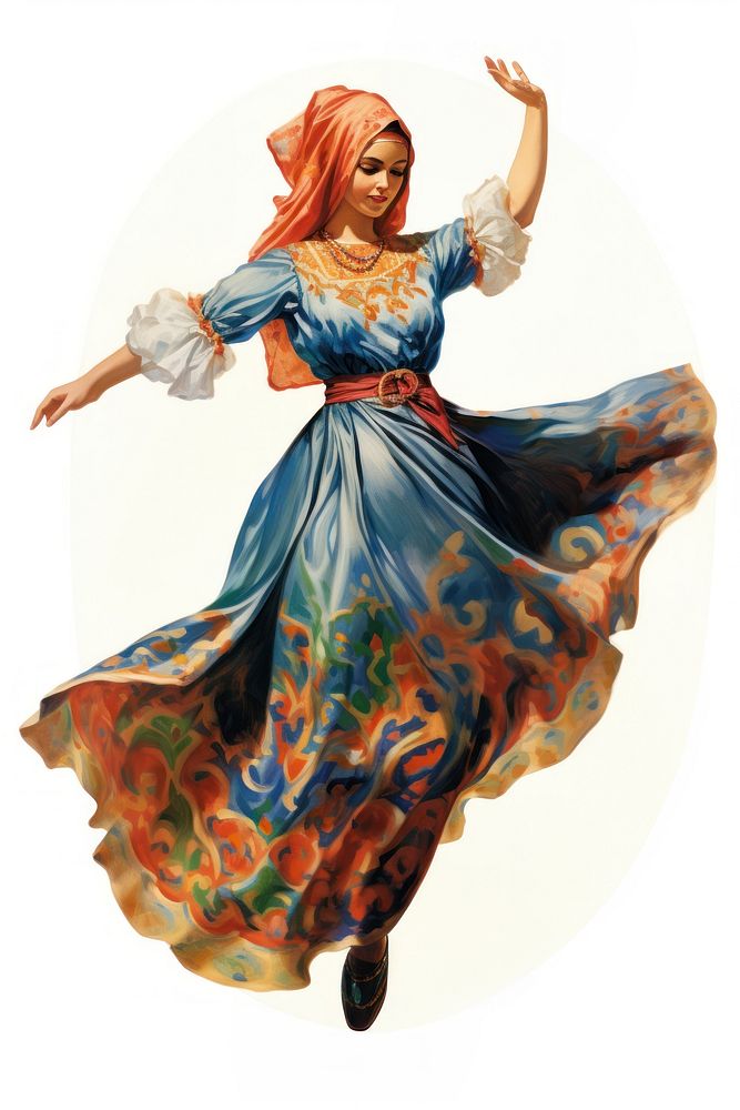 A happy muslim woman painting costume dancing. AI generated Image by rawpixel.
