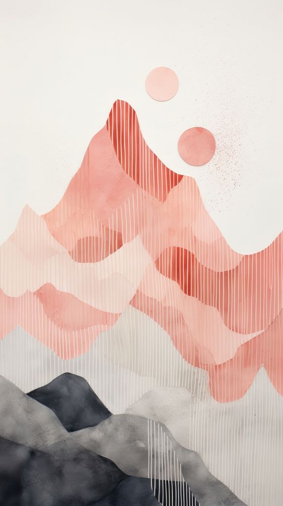 Abstract mountain painting art. 
