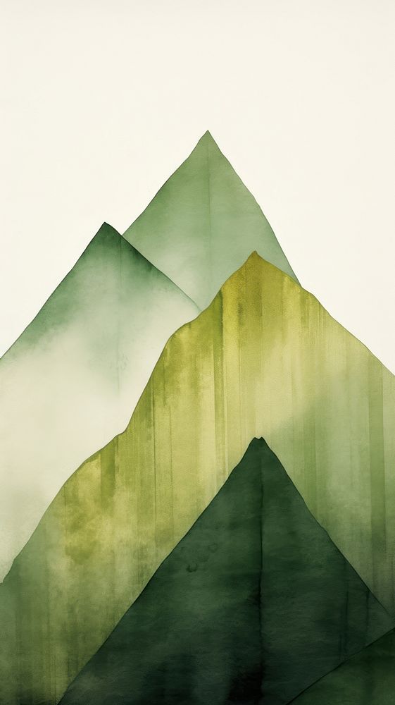Abstract mountain green art. AI generated Image by rawpixel.