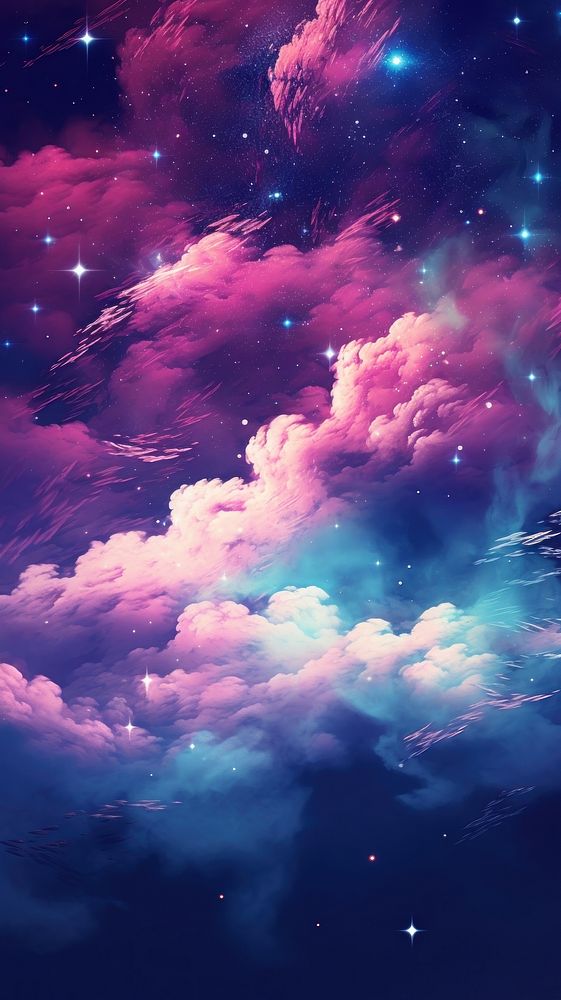 Space with the moon purple cloud astronomy. AI generated Image by rawpixel.