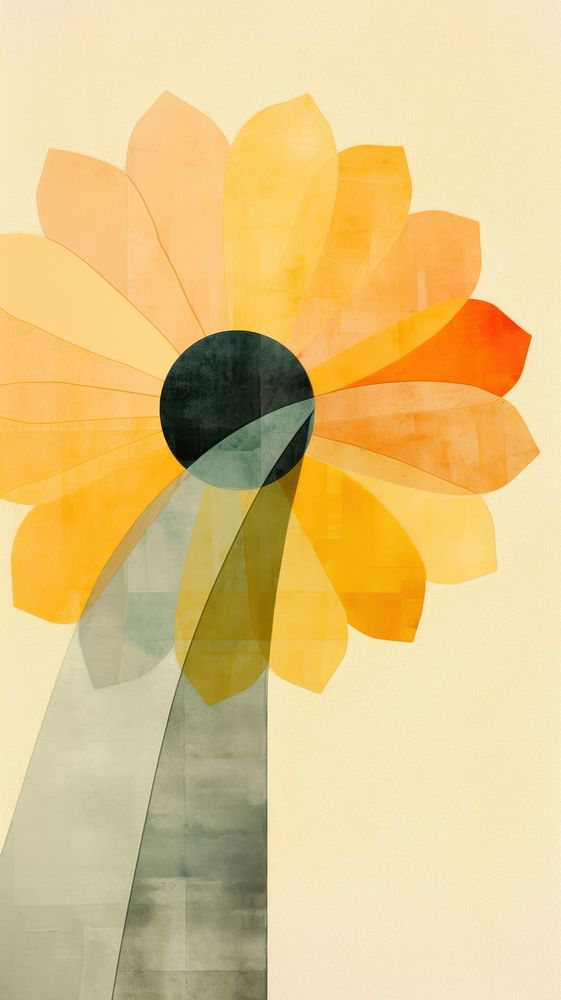 A sunflower abstract painting pattern. 