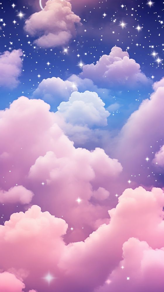 Sky filled clouds and stars | Free Photo Illustration - rawpixel