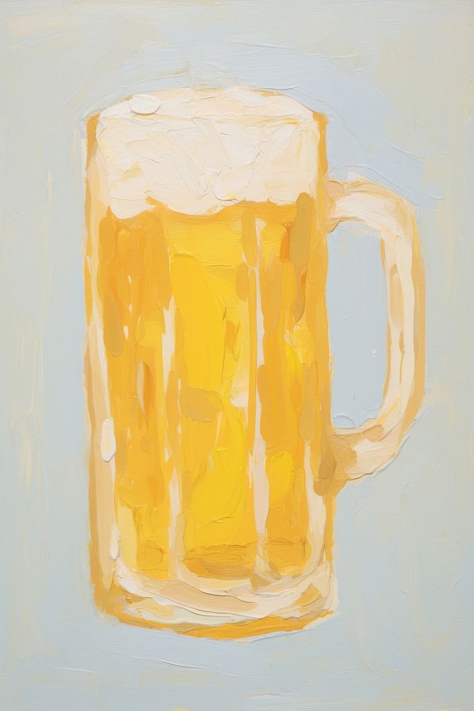 Beer pint glass paint drink. AI generated Image by rawpixel.