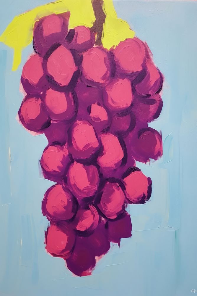 Grape grapes painting plant. AI generated Image by rawpixel.