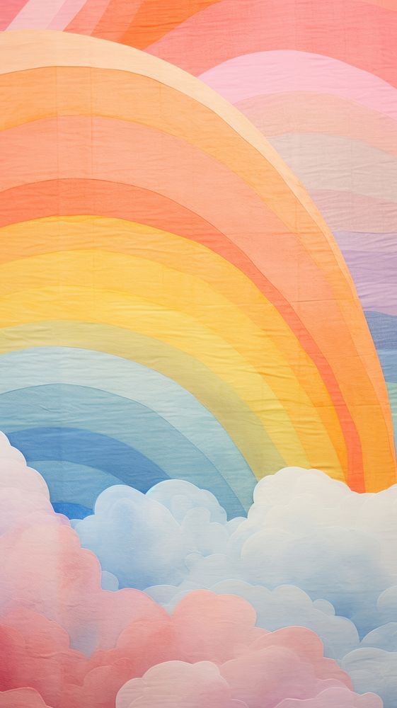 Rainbow abstract painting outdoors. AI generated Image by rawpixel.