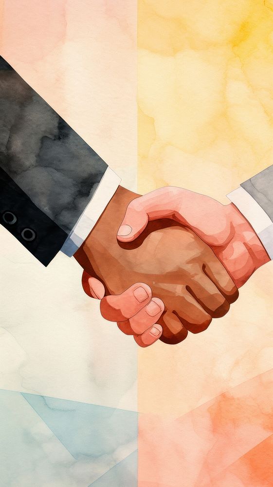 Businessman handshake abstract adult agreement. AI generated Image by rawpixel.