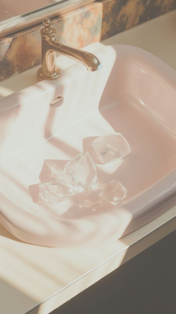 Dimond sink reflection bathroom cleaning. AI generated Image by rawpixel.