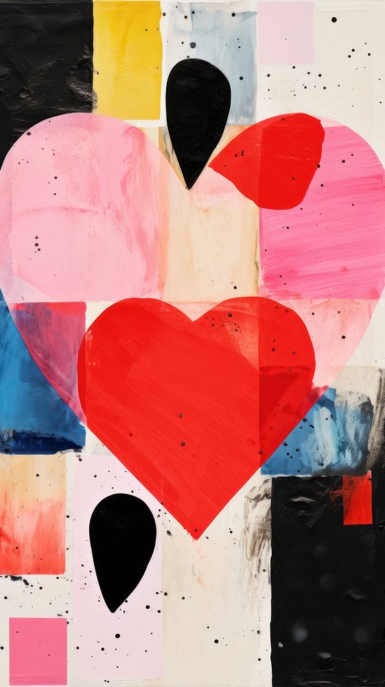 Art abstract collage heart. AI generated Image by rawpixel.