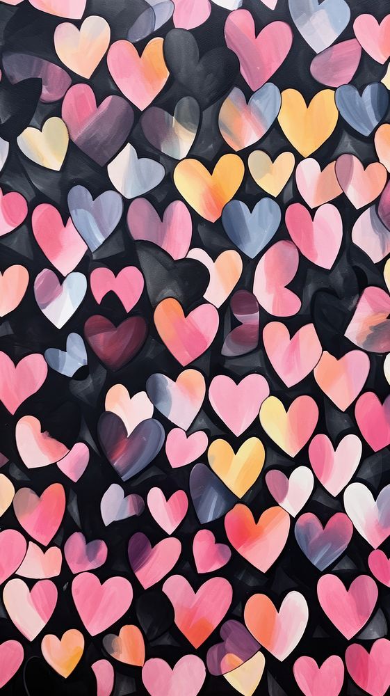 Hearts black color abstract pattern | Premium Photo Illustration - rawpixel