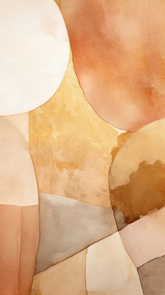 Light brown and gold abstract shape art. AI generated Image by rawpixel.