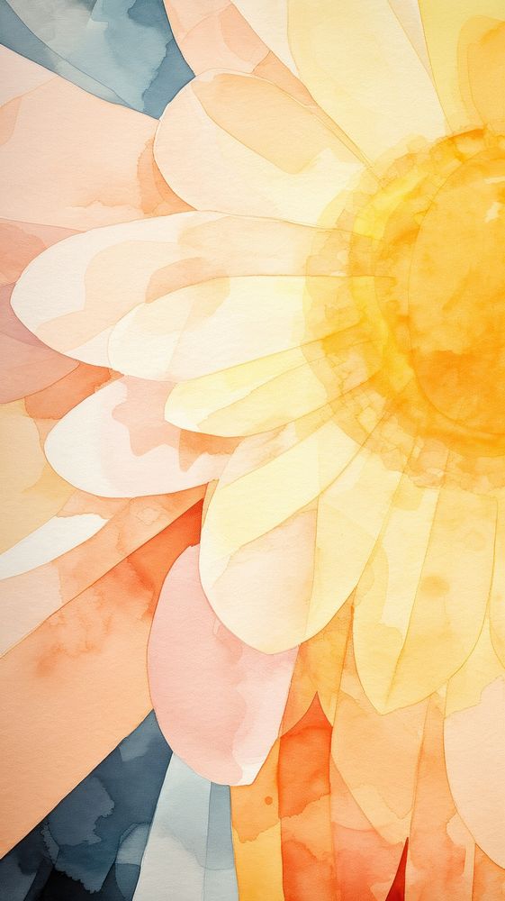 Sunflower abstract painting petal. AI generated Image by rawpixel.