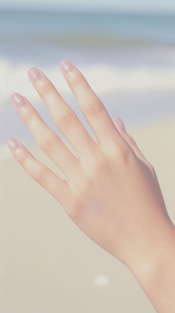 Beach glitter and diamond dreamy finger hand skin. AI generated Image by rawpixel.