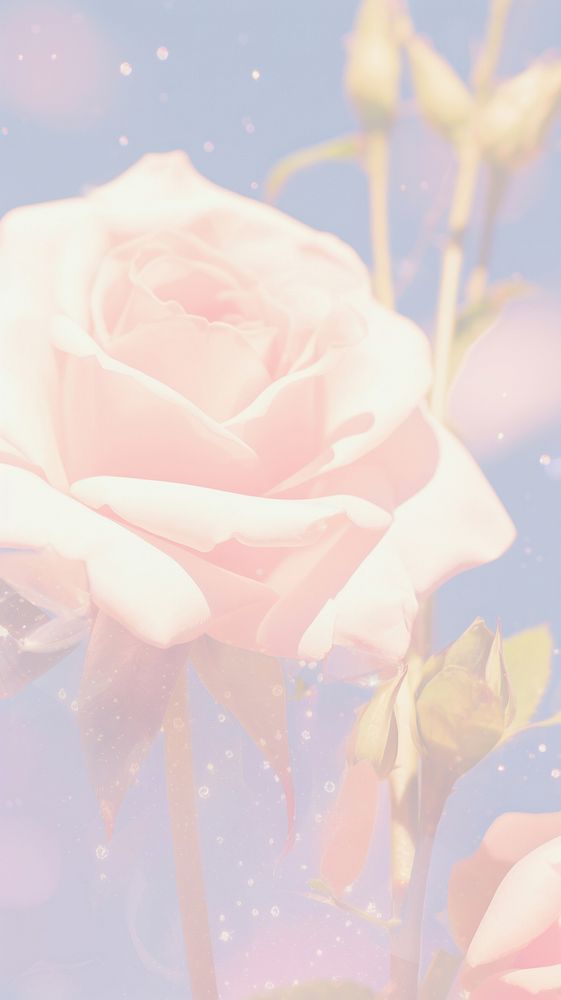 Rose aesthetic glitter and diamond blossom flower petal. AI generated Image by rawpixel.