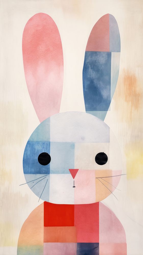 Cute rabbit painting animal art. AI generated Image by rawpixel.