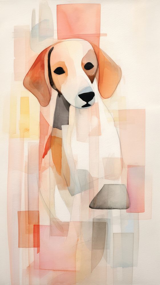 Dog painting animal mammal. AI generated Image by rawpixel.