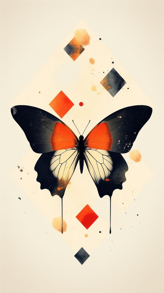 Butterfly collage animal insect. AI generated Image by rawpixel.